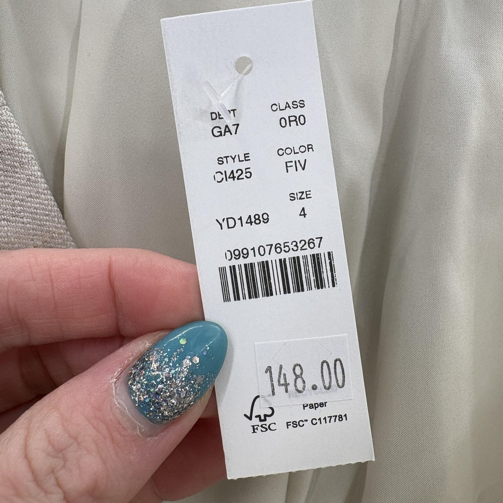 J Crew Kaya Linen Blend Dress Pants Womens 4 Beige Straight Lined Work Career - Picture 5 of 15